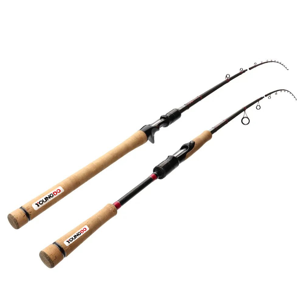 Youngdo Fishing Rod Combo, Durable Fiberglass Rod with EVA Handle, Quickset Anti-Reverse Reel