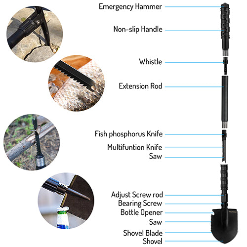 YOUNGDO Camping Shovel Military Folding Survival Shovel